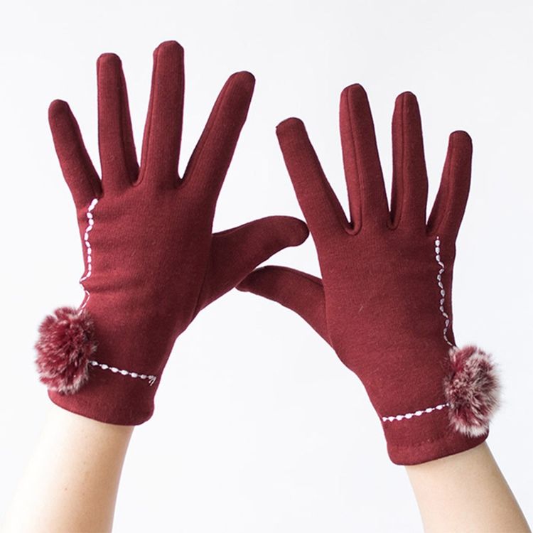 Luvas Femininas De Algodão Com Pontos Quentes Para Senhora