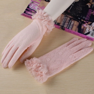Luvas Femininas De Flores De Bowknot