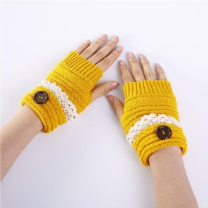 Luvas Femininas De Inverno Casual Com Botão De Tela Sensível Ao Toque