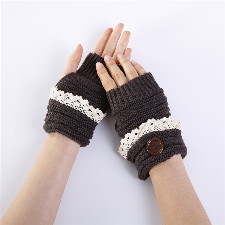 Luvas Femininas De Inverno Casual Com Botão De Tela Sensível Ao Toque