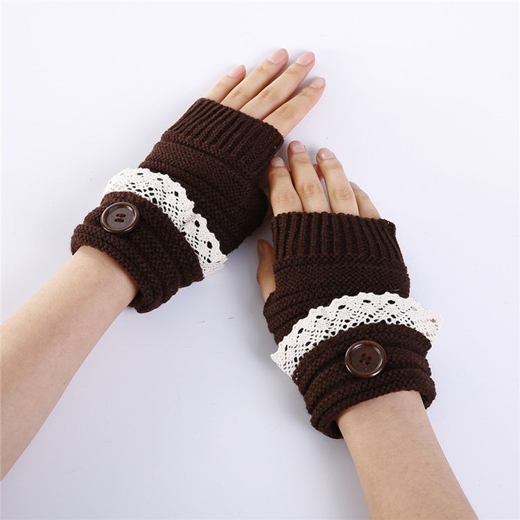 Luvas Femininas De Inverno Casual Com Botão De Tela Sensível Ao Toque