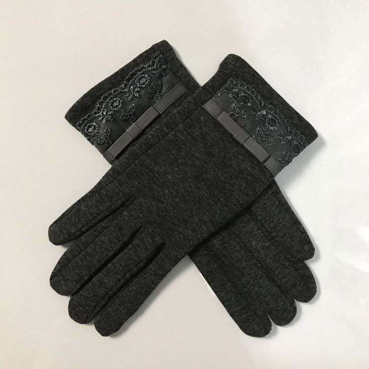 Luvas De Inverno Quentes De Renda Feminina