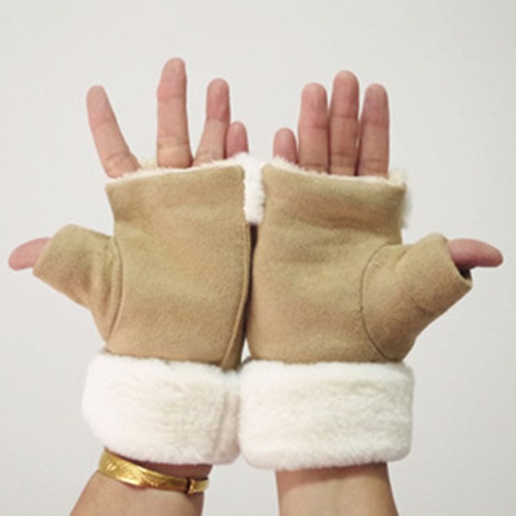 Luvas Metade Femininas De Inverno Quente