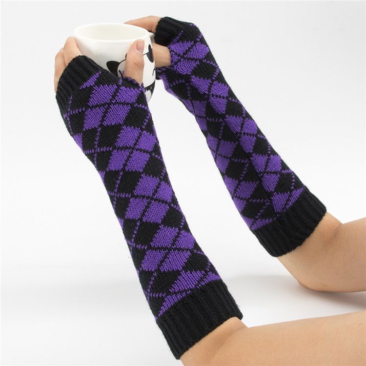 Luvas De Outono Casuais De Acrílico Geométrico Feminino