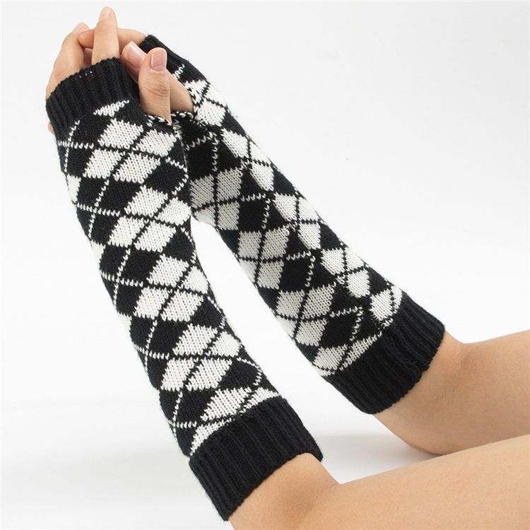 Luvas De Outono Casuais De Acrílico Geométrico Feminino
