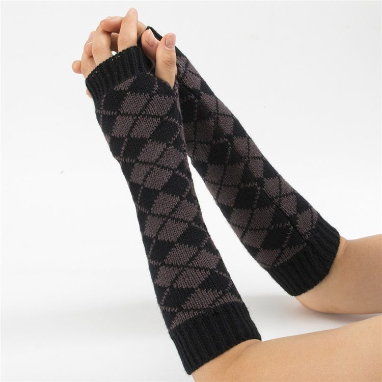 Luvas De Outono Casuais De Acrílico Geométrico Feminino