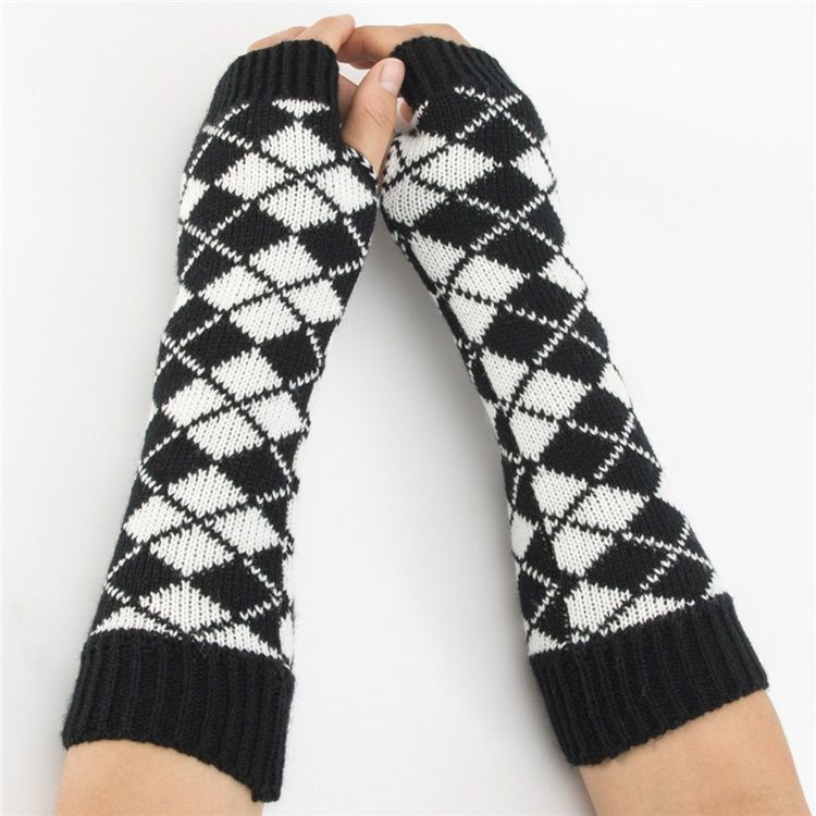 Luvas De Outono Casuais De Acrílico Geométrico Feminino