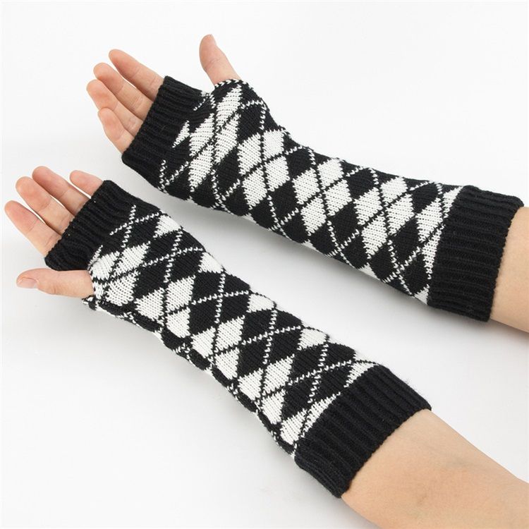 Luvas De Outono Casuais De Acrílico Geométrico Feminino
