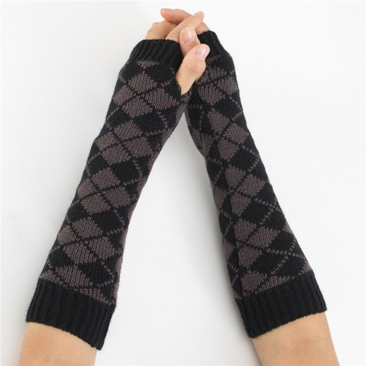 Luvas De Outono Casuais De Acrílico Geométrico Feminino
