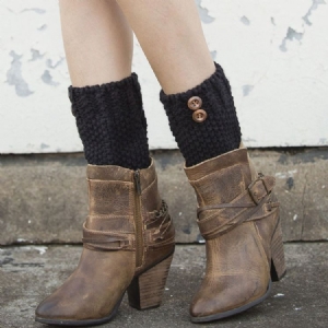 Meias Femininas Pure Color Botas Cuffs
