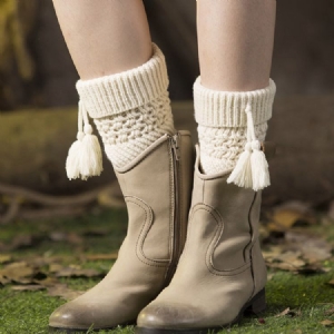 Meias Tassels Mulher Aquecedores De Pernas