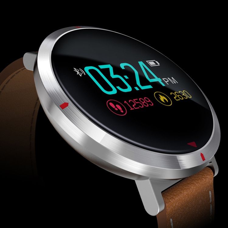 Masculino S2 Tela Colorida Pulseira Inteligente Passo Freqüência Cardíaca Pressão Sangüínea Povement Redondo À Prova D'água Relógio Inteligente Bluetooth