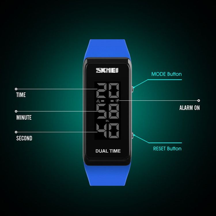 Relógio Feminino Casual Eletrônico Multifuncional Fashion Color Sports Watch