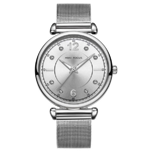 Relógio Feminino Clássico Com Banda De Aço Quartz Diamante