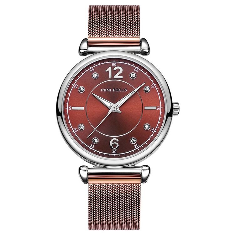 Relógio Feminino Clássico Com Banda De Aço Quartz Diamante