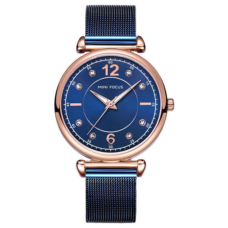 Relógio Feminino Clássico Com Banda De Aço Quartz Diamante