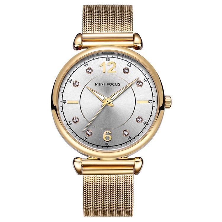 Relógio Feminino Clássico Com Banda De Aço Quartz Diamante
