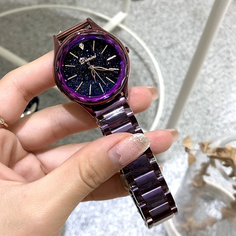 Relógio Feminino Com Mostrador Circular De Cinto De Aço