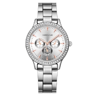 Relógio Feminino Com Pulseira De Aço De Quartzo À Prova D'água