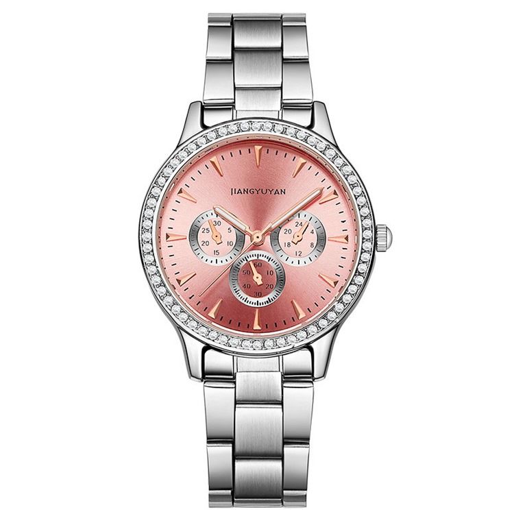 Relógio Feminino Com Pulseira De Aço De Quartzo À Prova D'água