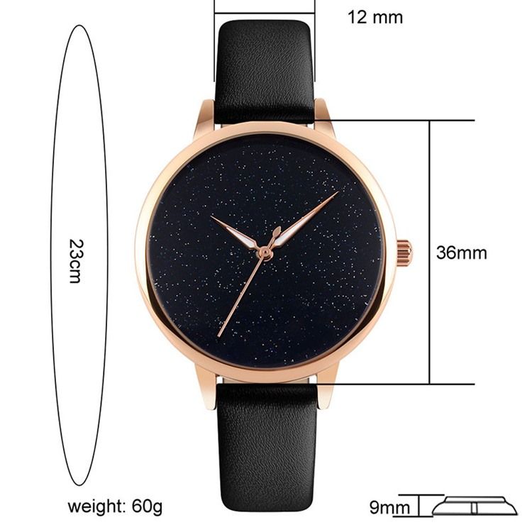 Relógio Feminino Com Pulseira De Couro De Quartzo