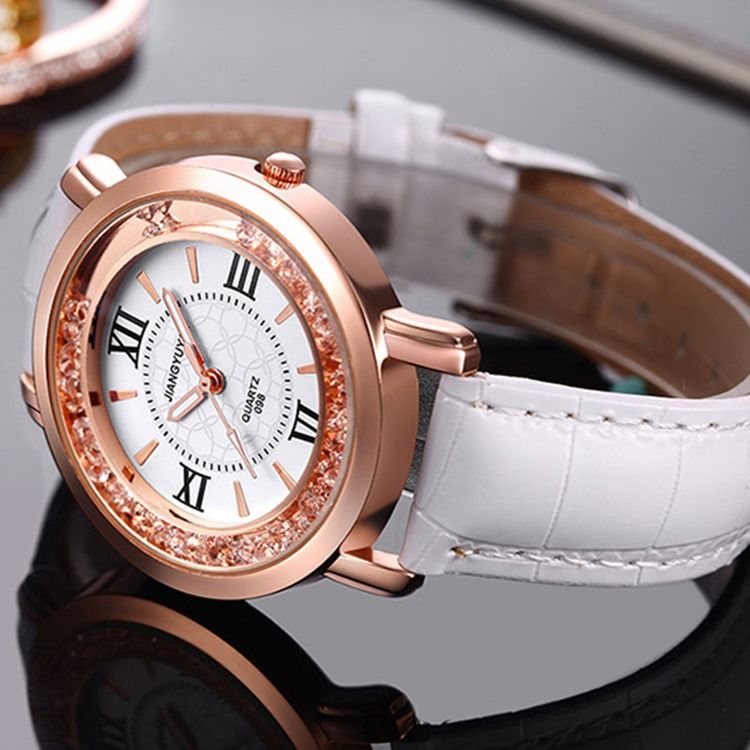 Relógio Feminino Jyy Com Cinto De Couro Para Senhora