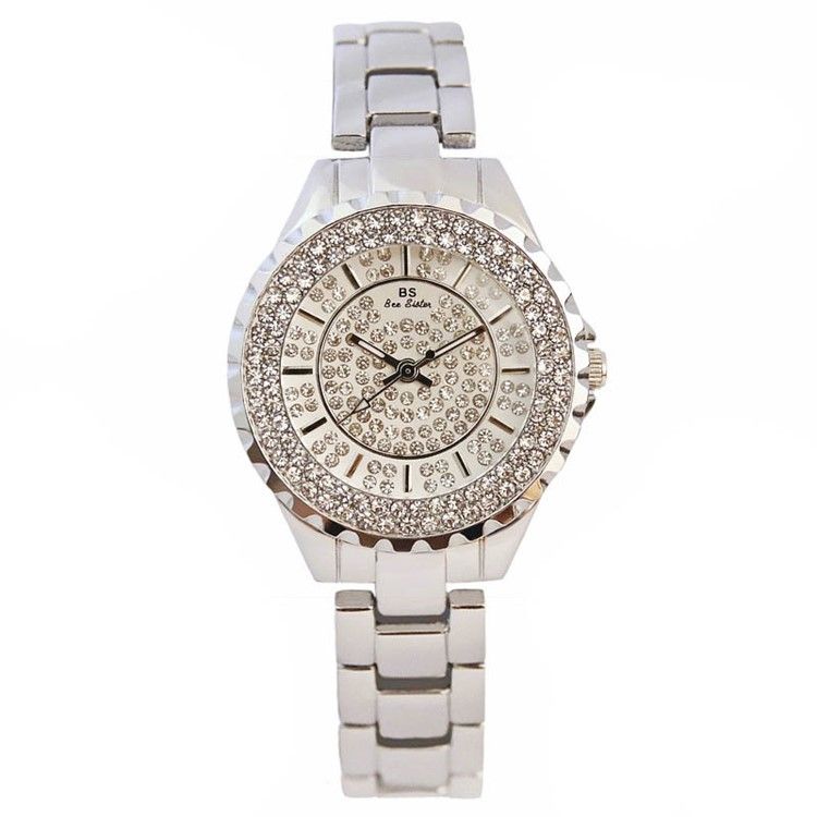 Relógio Feminino De Quartzo Diamante Redondo
