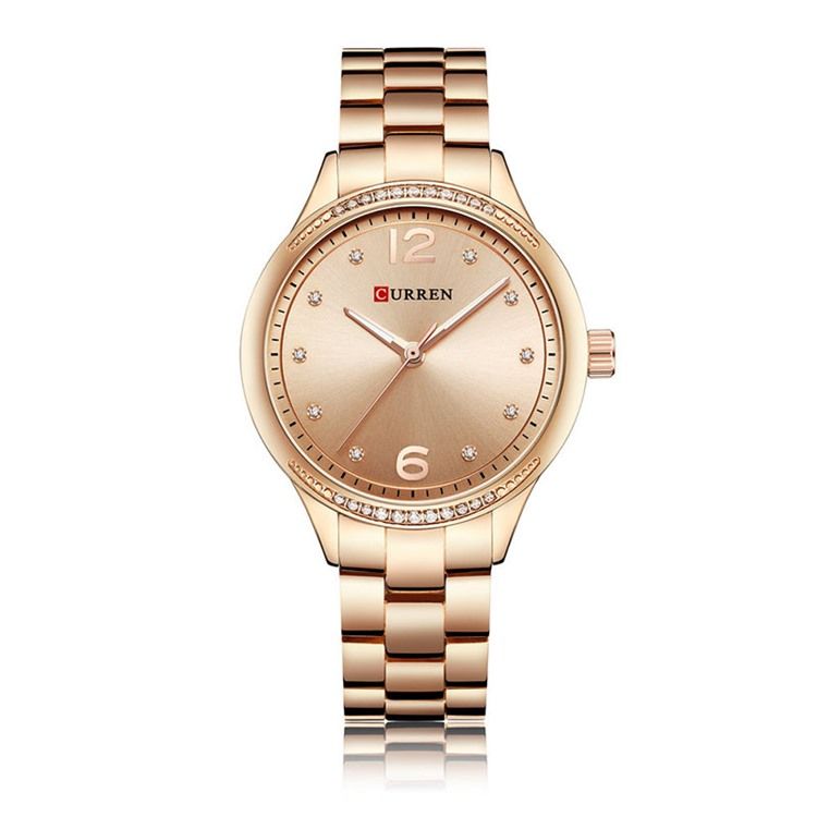 Relógio Feminino Redondo De Elegância Com Pulseira De Aço