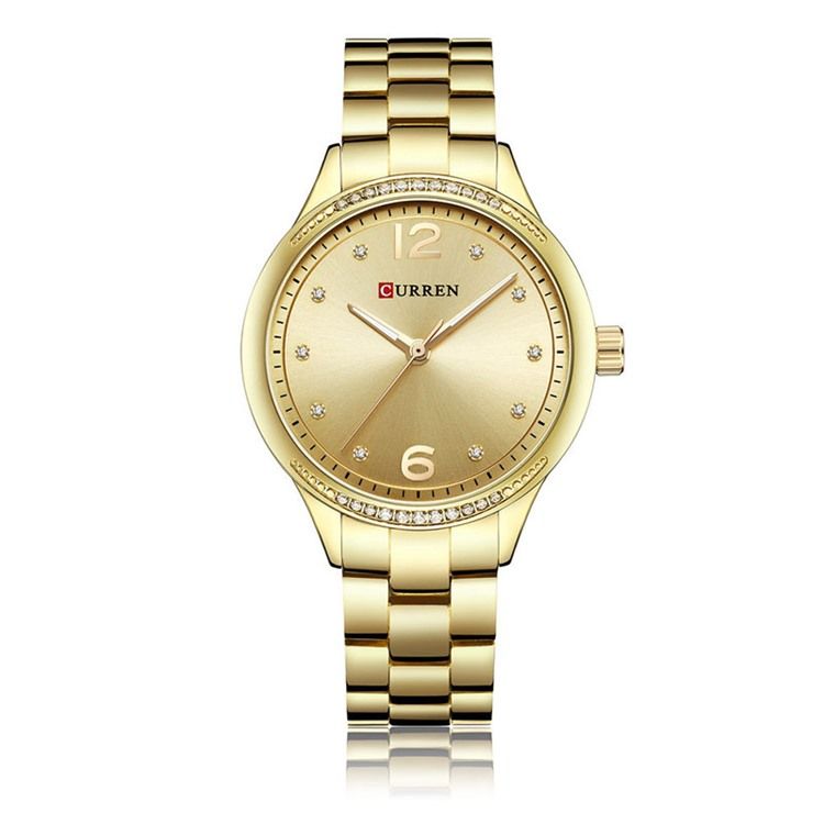 Relógio Feminino Redondo De Elegância Com Pulseira De Aço