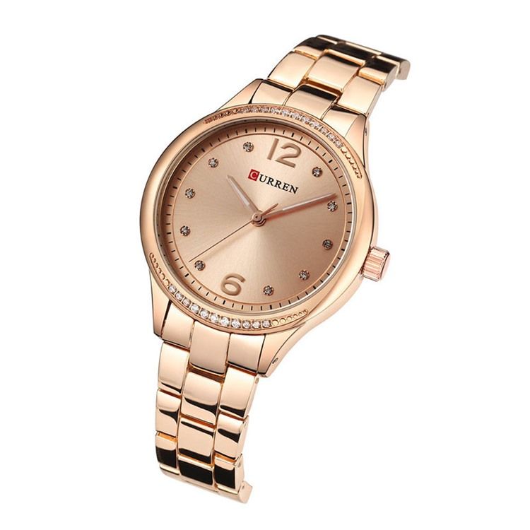 Relógio Feminino Redondo De Elegância Com Pulseira De Aço
