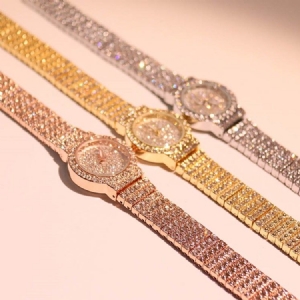Relógio Feminino Resistente À Água Diamante Completo