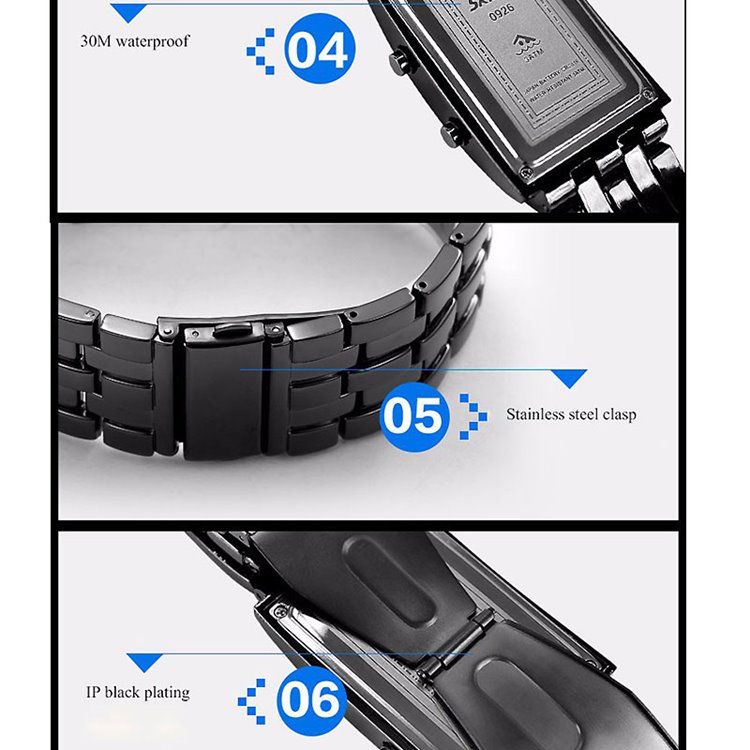 Relógio Masculino De Led Binário Wolfram Steel