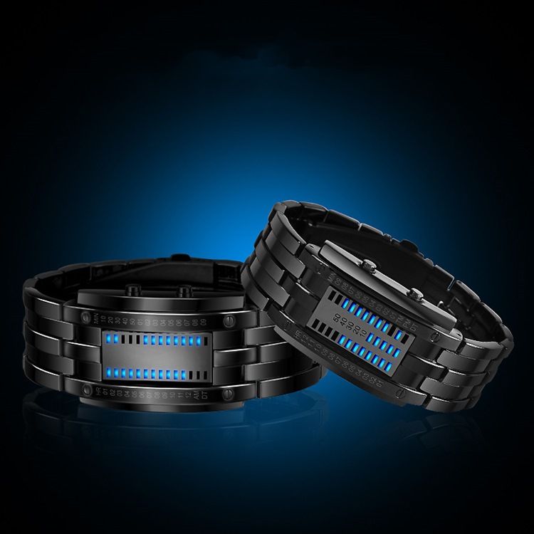 Relógio Masculino De Led Binário Wolfram Steel