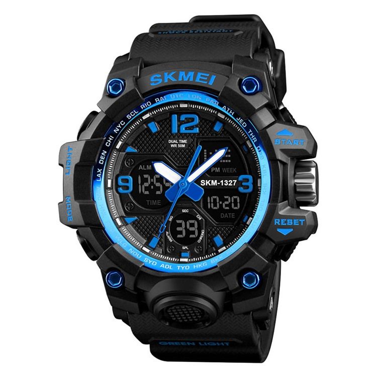 Relógio Masculino Multifuncional Multifuncional Multicolor E Movimento Duplo Masculino