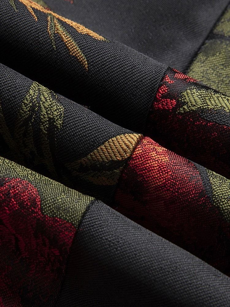 Blazer De Bola Casual Masculino Com Estampa Floral De Um Botão Entalhado Lapela