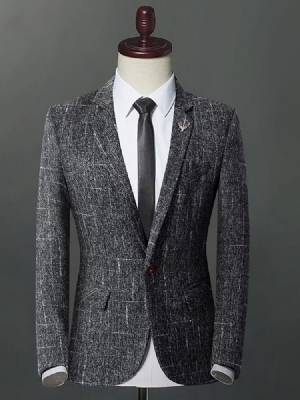 Blazer Businese Casual De Gola Plana Justa Fina Xadrez