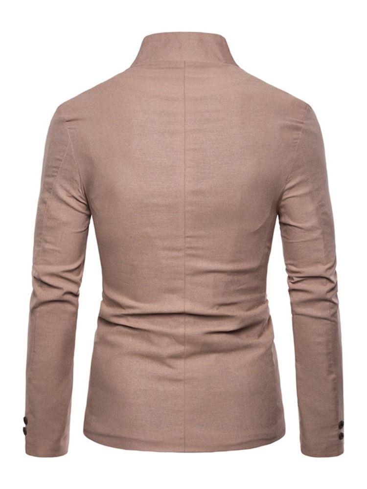 Blazer Casual De Bolso Simples Com Colarinho De Peito Único