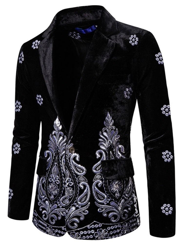 Blazer Casual Masculino Bordado Fino Para Lazer