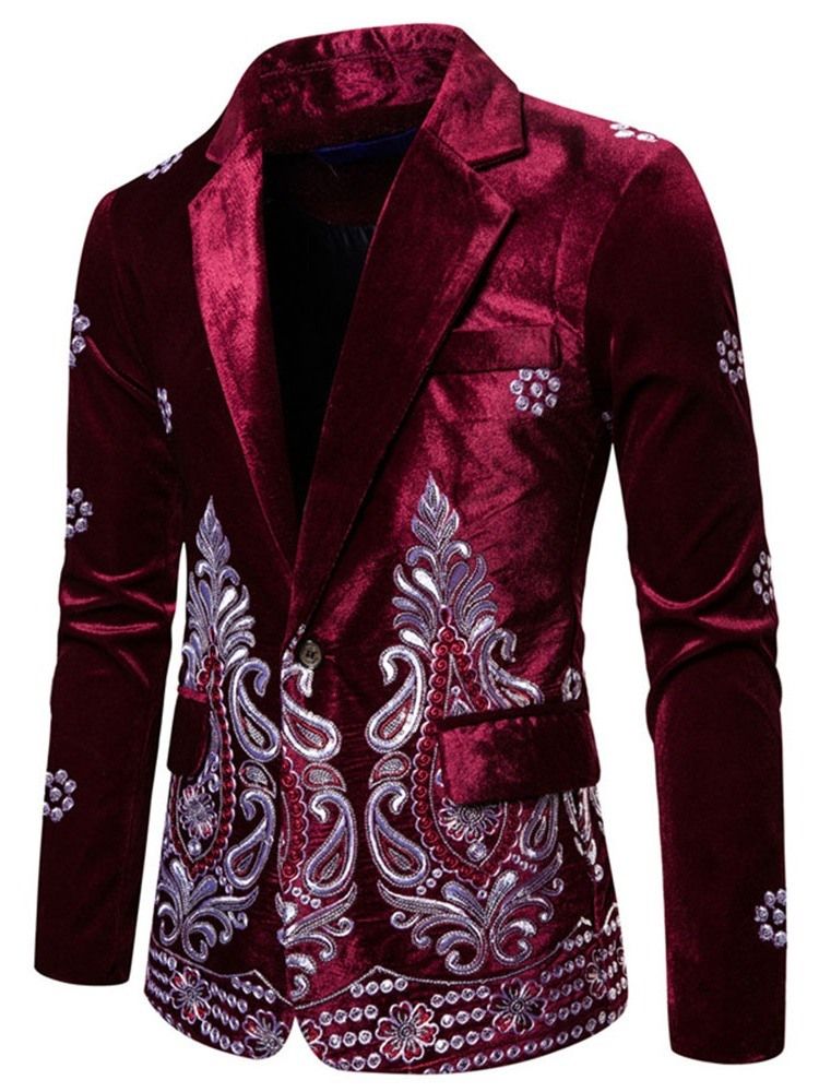 Blazer Casual Masculino Bordado Fino Para Lazer