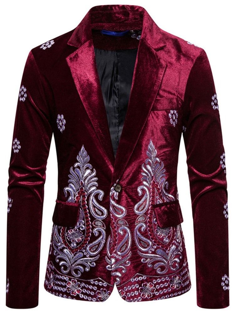 Blazer Casual Masculino Bordado Fino Para Lazer