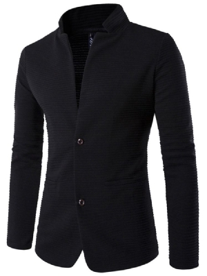 Blazer Casual Masculino Com Colarinho Liso E Cotoveleiras