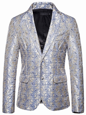 Blazer Casual Masculino Com Estampa De Peito Único