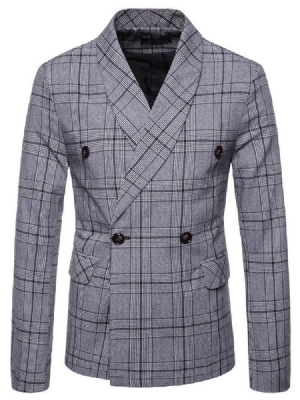 Blazer Casual Masculino De Peito Duplo Xadrez