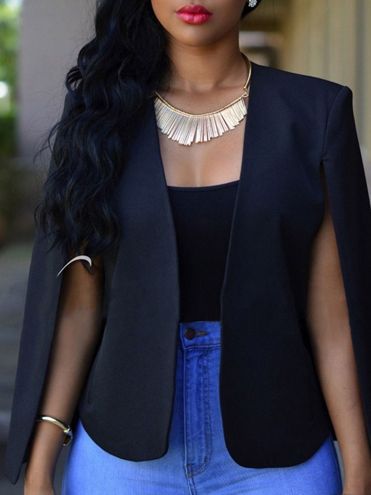 Blazer Feminino Liso De Manga Comprida Outono Fashion