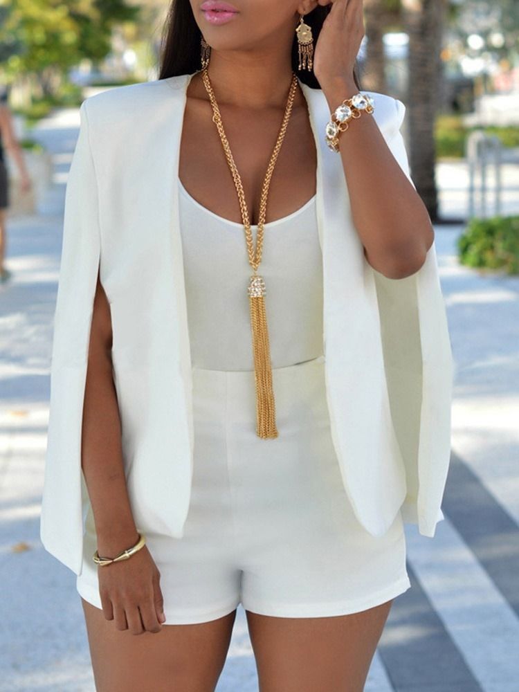Blazer Feminino Liso De Manga Comprida Outono Fashion