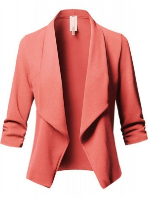Blazer Feminino Liso De Manga Comprida Padrão Regular Casual
