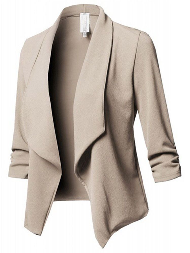 Blazer Feminino Liso De Manga Comprida Padrão Regular Casual