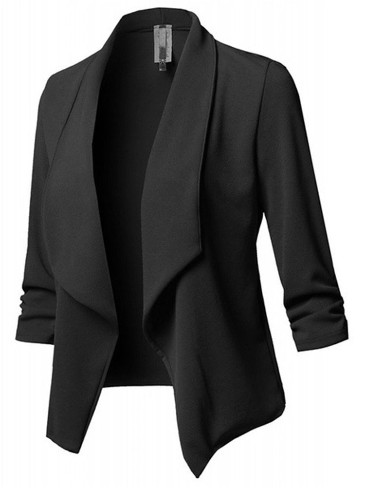 Blazer Feminino Liso De Manga Comprida Padrão Regular Casual