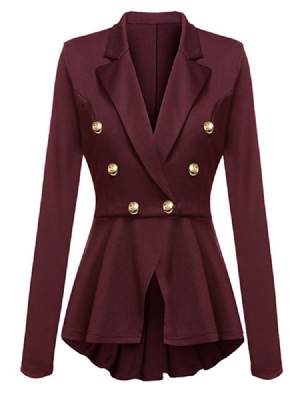 Blazer Feminino Liso De Peito Duplo De Manga Longa