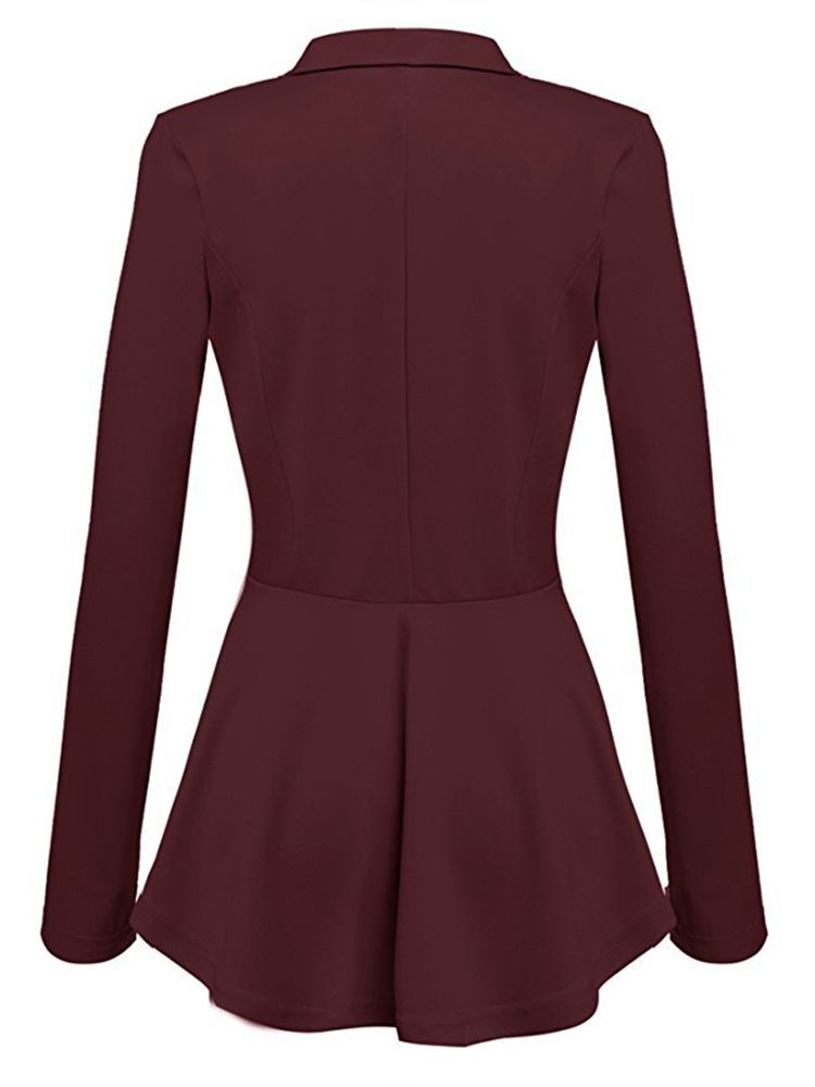 Blazer Feminino Liso De Peito Duplo De Manga Longa